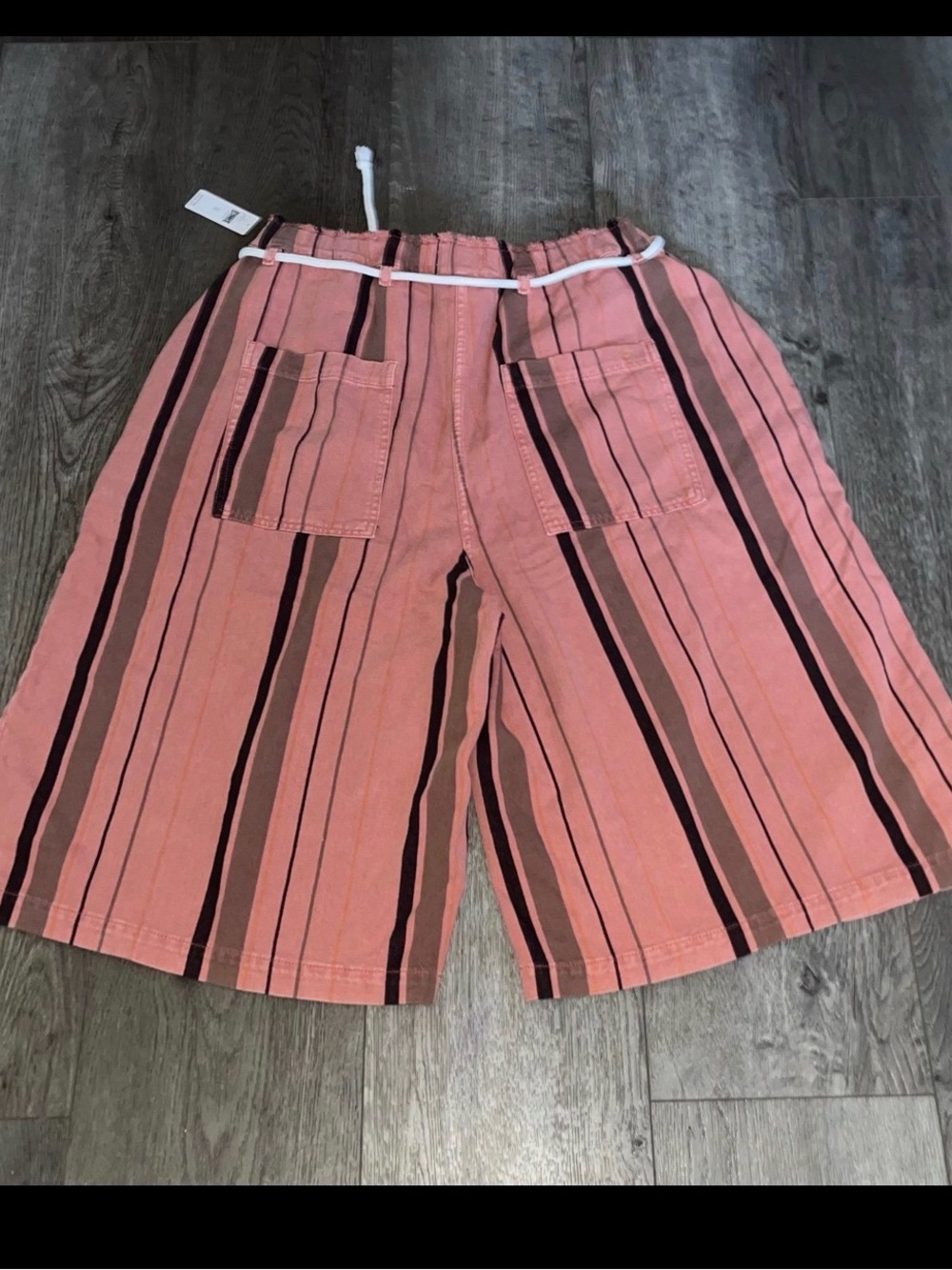 NWT Anthropologie PILCRO Cropped PJ Wide-Leg Jeans Striped Oversized XL - Picture 9 of 12
